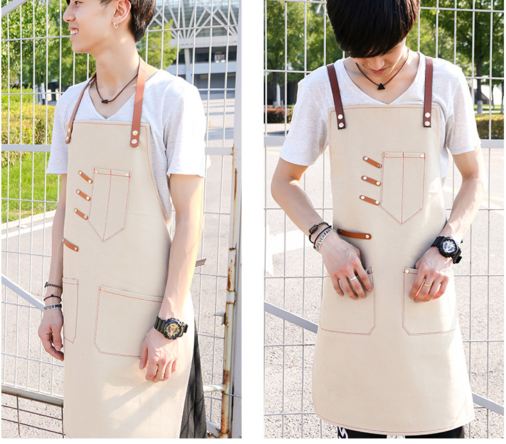 Heavy Duty Demin Apron Work Aprons for Workman P240-Canvas Aprons-Blue-Cross-Free Shipping Leatheretro