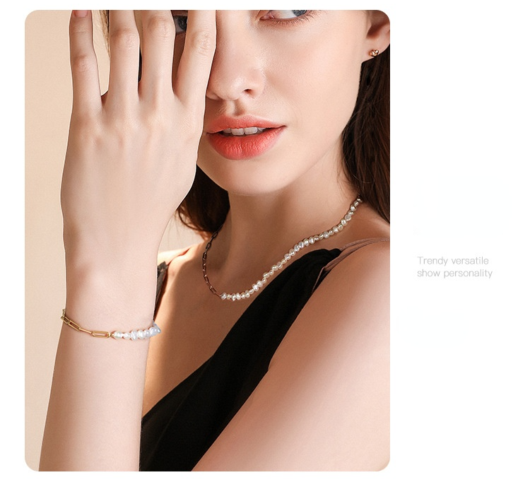 Fresh Water Pearl Gold Plated Sterling Sliver Bracelets-Bracelets-The same as picture-Free Shipping Leatheretro