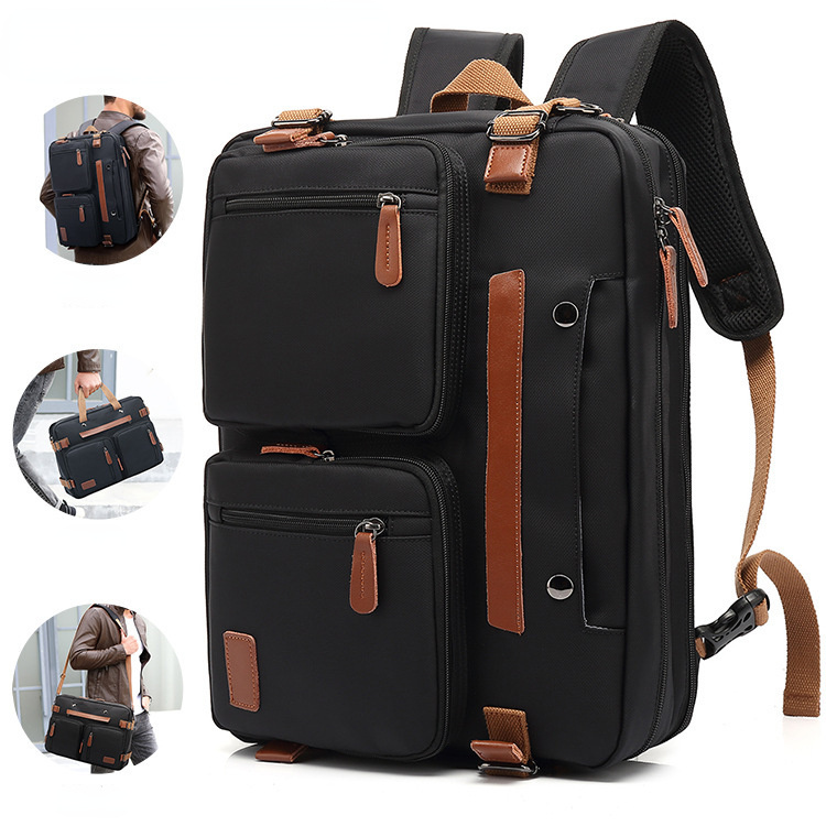 Multi Functional Waterproof Business Backpack for Men 10001-Backpacks-Nylon-Black-15.6-Free Shipping Leatheretro
