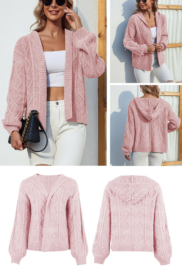 Fashion Twist Knitted Cardigan Coats for Women-Coats & Jackets-Gray-S-Free Shipping Leatheretro
