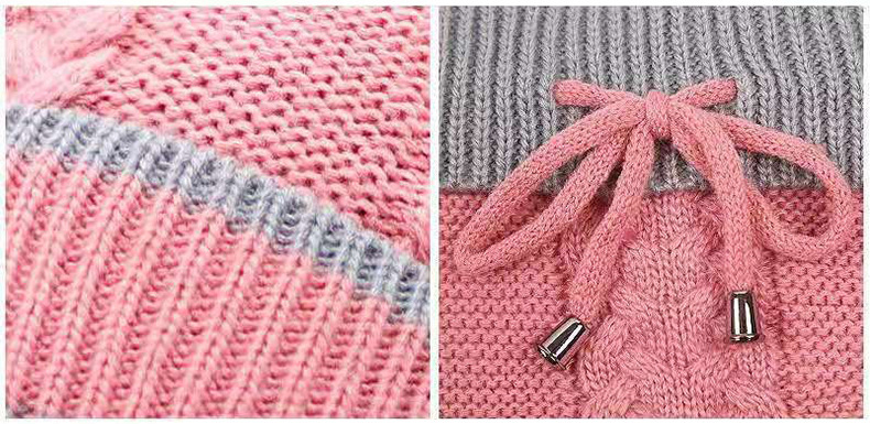 Winter Fleece Liner Warm Knitted Kids Hats&Scarfs-Hats-Pink-Free Shipping Leatheretro