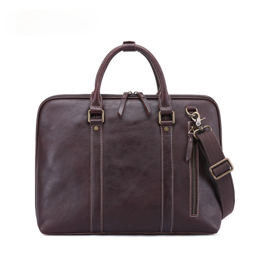 Retro Leather Business Briefcase B-8150-Leather Briefcase-Coffee-Free Shipping Leatheretro