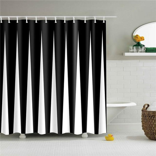 Simple Black and White Bathroom Fabric Shower Curtain-Shower Curtains-180×180cm Shower Curtain Only-Free Shipping Leatheretro
