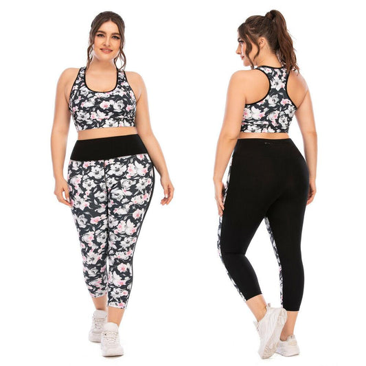 Women Plus Size Fitness Sporty Wear-Activewear-Outfit/Set-L-Free Shipping Leatheretro