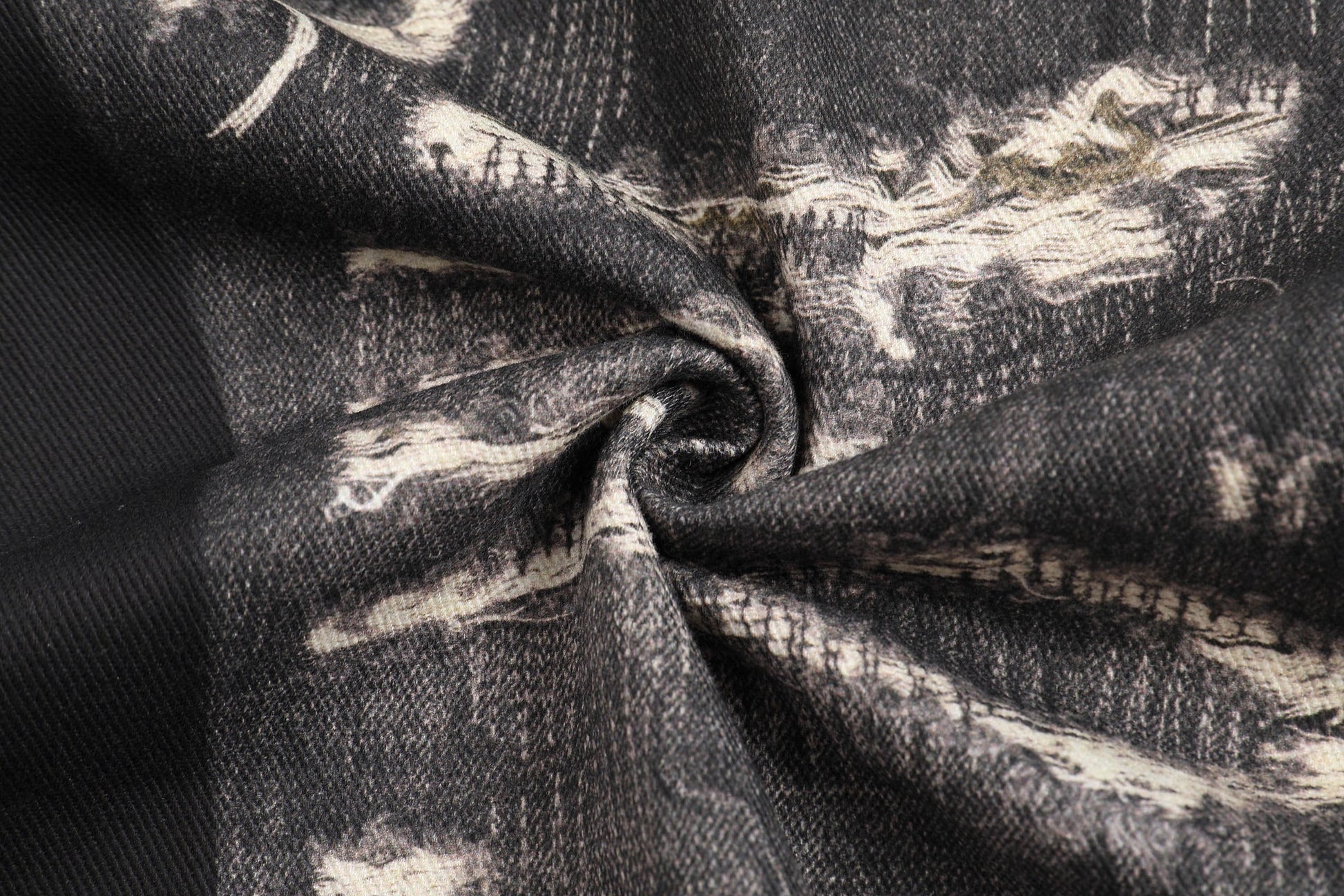 DND4DES×Faychui Deconstructed Graphic Double-Waist Distressed Jeans-Jeans-S-Free Shipping Leatheretro