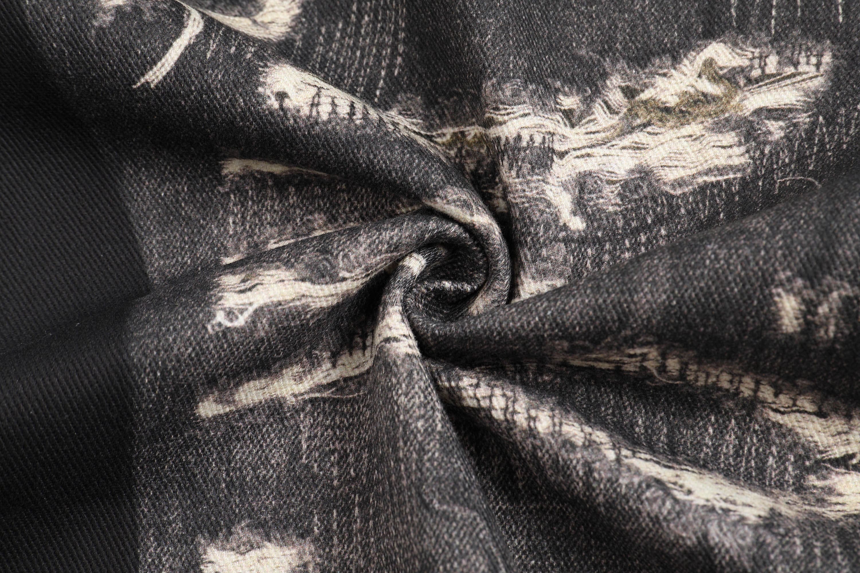 DND4DES×Faychui Deconstructed Graphic Double-Waist Distressed Jeans-Jeans-S-Free Shipping Leatheretro