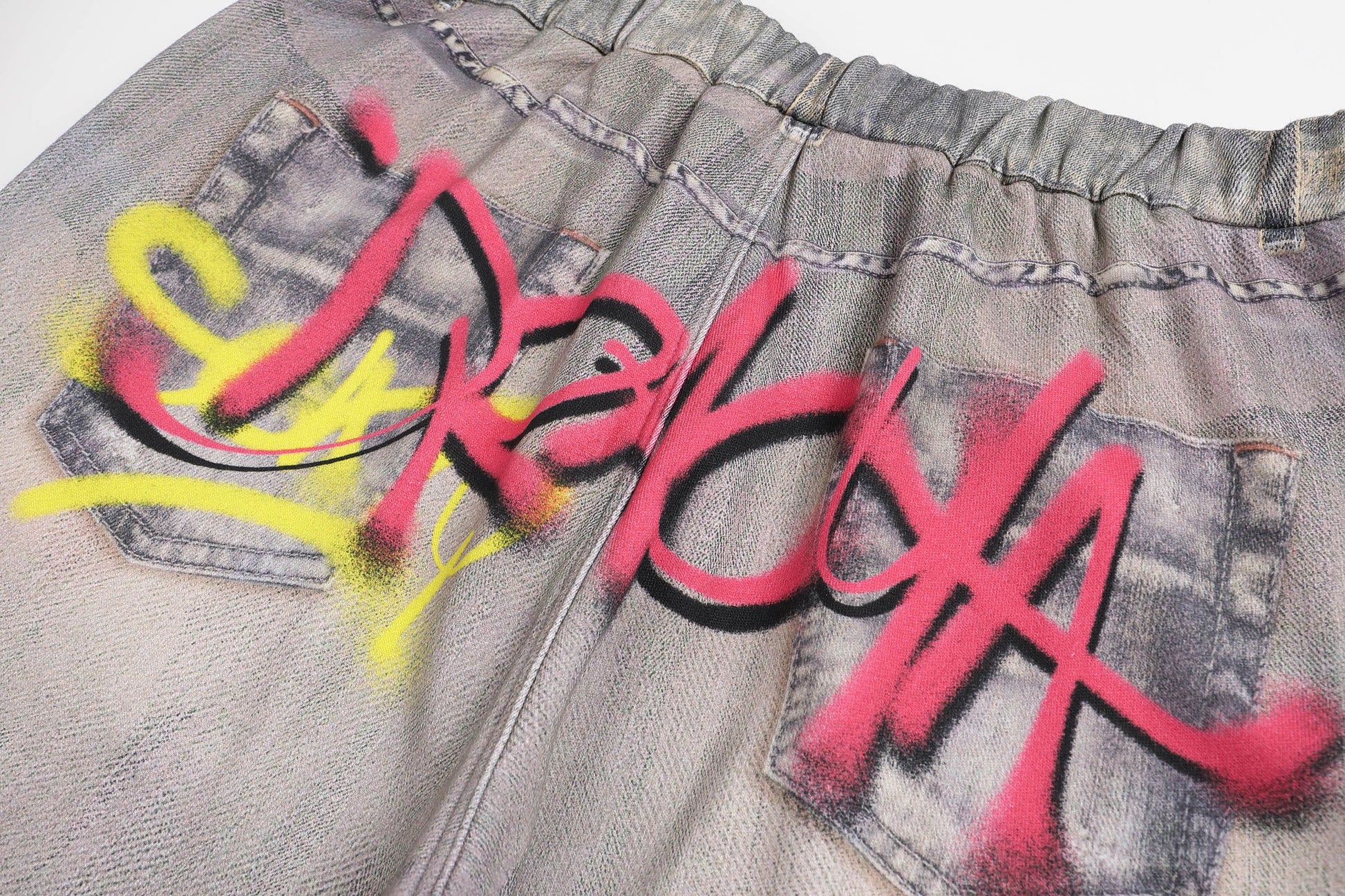 DND4DES×Faychui Distressed Graffiti Flared Pants-Pants-S-Free Shipping Leatheretro