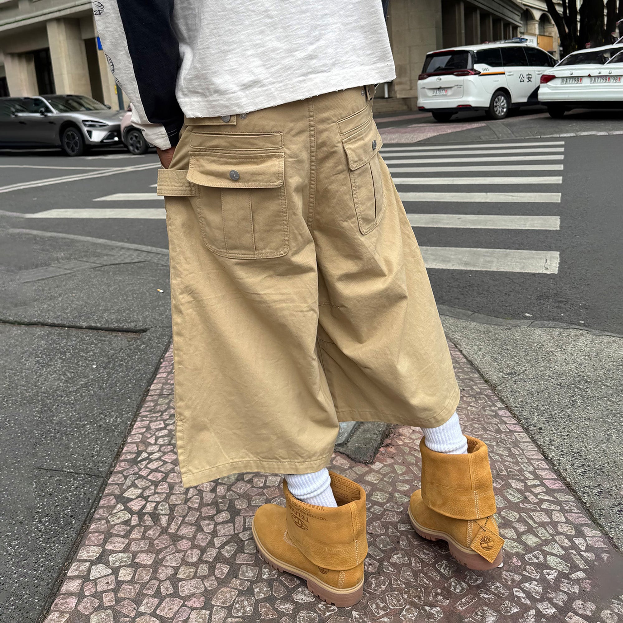 STEEPC Double-Belt Culotte Shorts-Shorts-S-Free Shipping Leatheretro