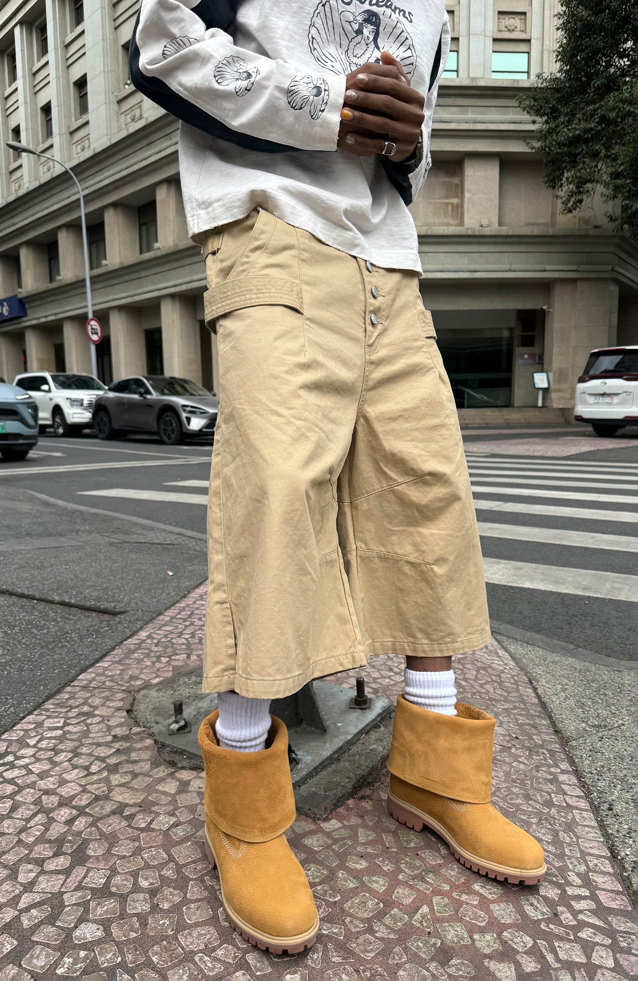 STEEPC Double-Belt Culotte Shorts-Shorts-S-Free Shipping Leatheretro