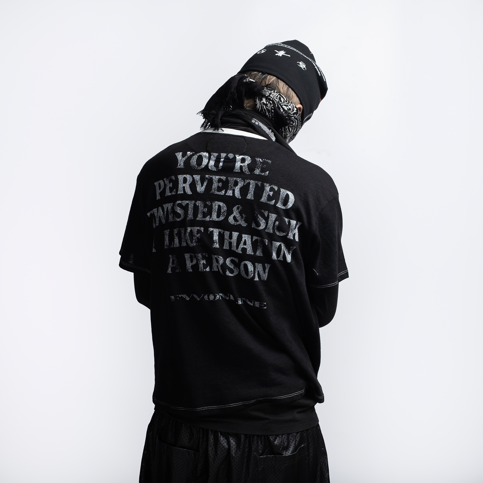 FVVO Slogan Graphic Ringer Tee-T Shirt-S-Free Shipping Leatheretro