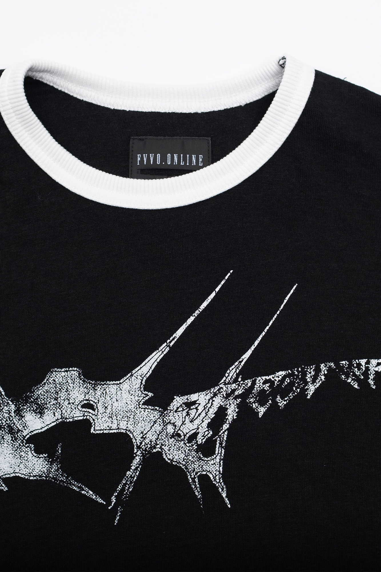 FVVO Slogan Graphic Ringer Tee-T Shirt-S-Free Shipping Leatheretro