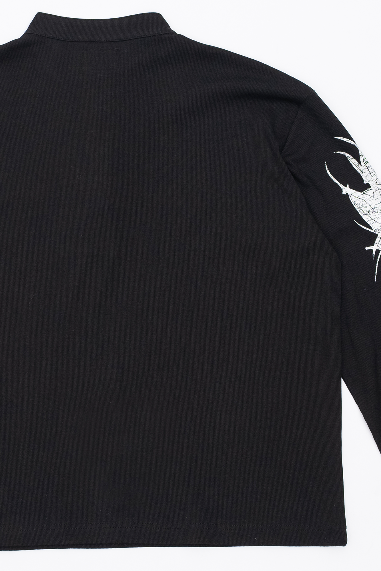 FVVO Ribbed Printed Henley Long Sleeve-L/S Tee-S-White-Free Shipping Leatheretro