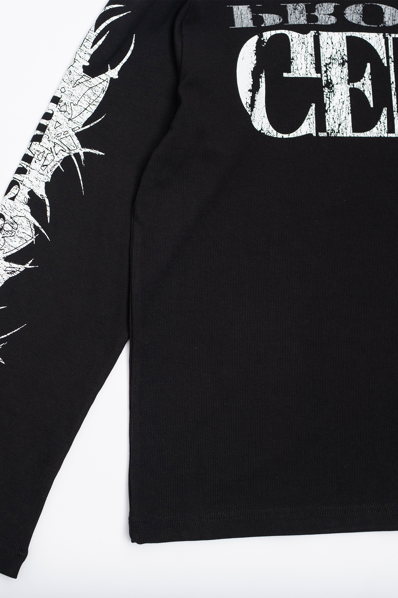FVVO Ribbed Printed Henley Long Sleeve-L/S Tee-S-White-Free Shipping Leatheretro