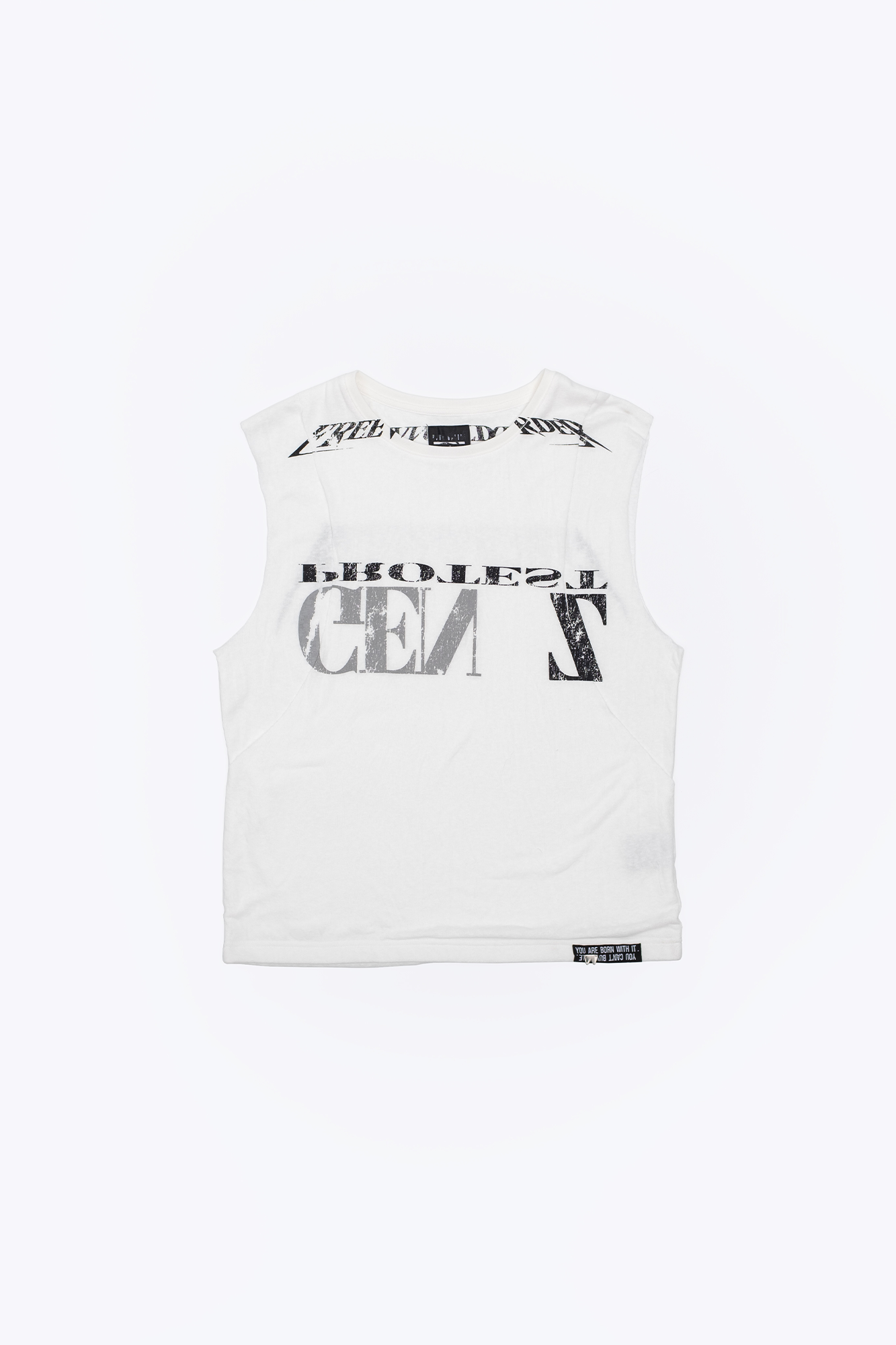 FVVO Faux-Layer Printed Tank-Tank Top-S-White-Free Shipping Leatheretro
