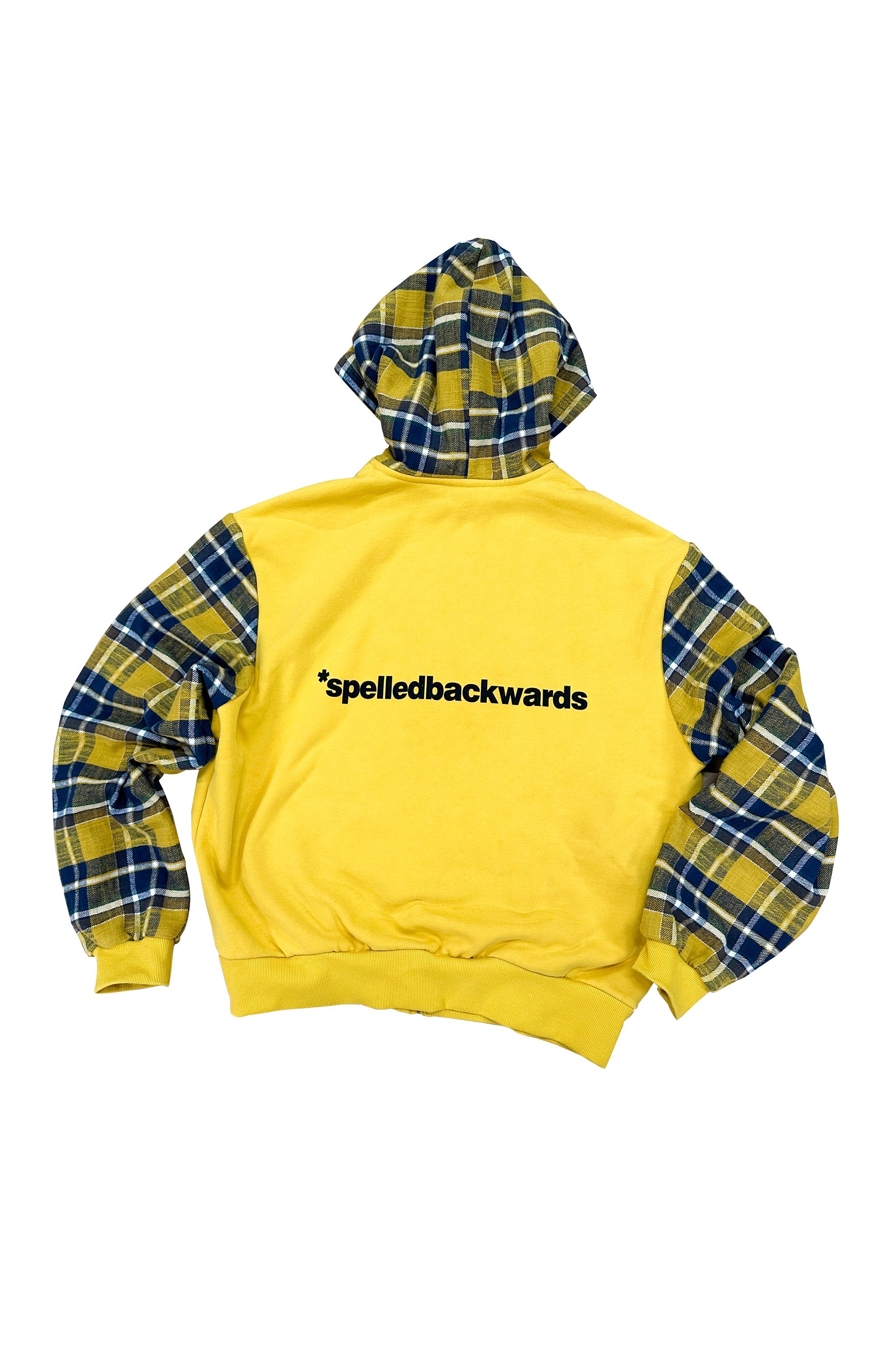 EVETS Plaid Panel Zip-Up Street Hoodie-Jacket-S-Free Shipping Leatheretro
