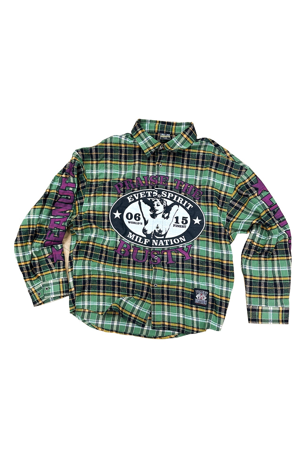 EVETS Colorblock Plaid Graphic Shirt-Shirt-S-Free Shipping Leatheretro