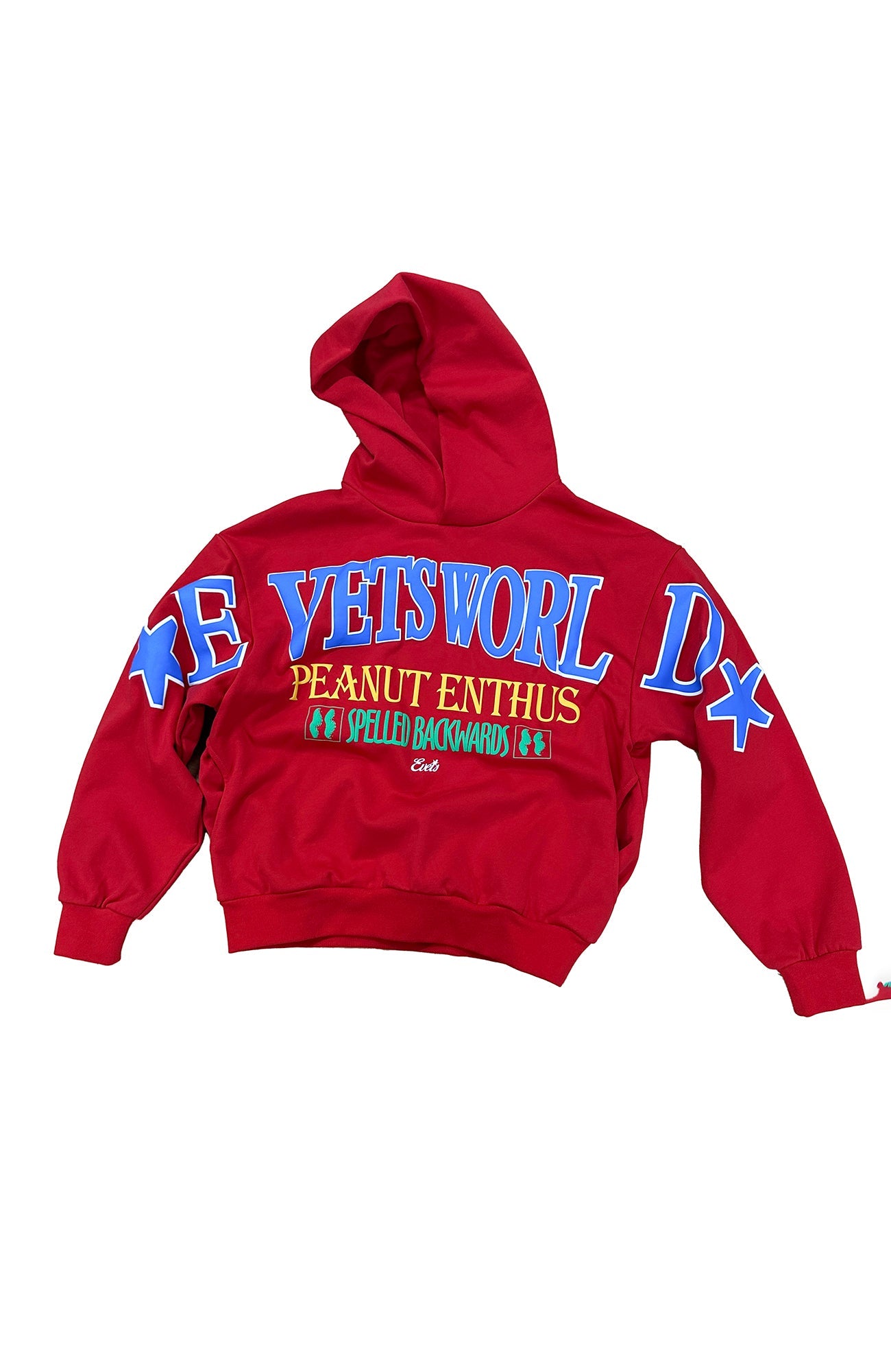 EVETS Foam Print Graphic Hoodie-Jacket-S-Red-Free Shipping Leatheretro