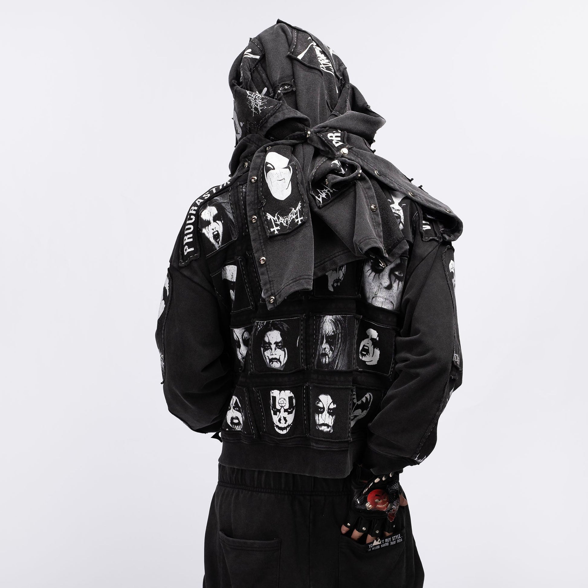 FVVO Patch Washed Zip-Up Hoodie-Jacket-S-White-Free Shipping Leatheretro