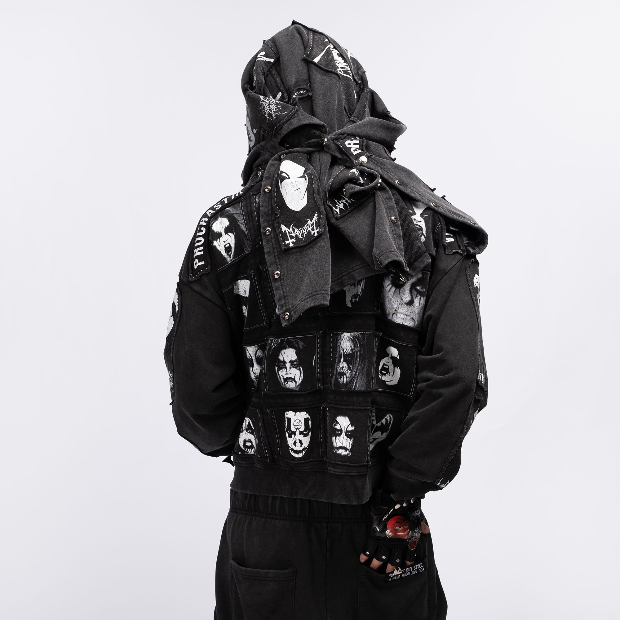 FVVO Patch Washed Zip-Up Hoodie-Jacket-S-White-Free Shipping Leatheretro