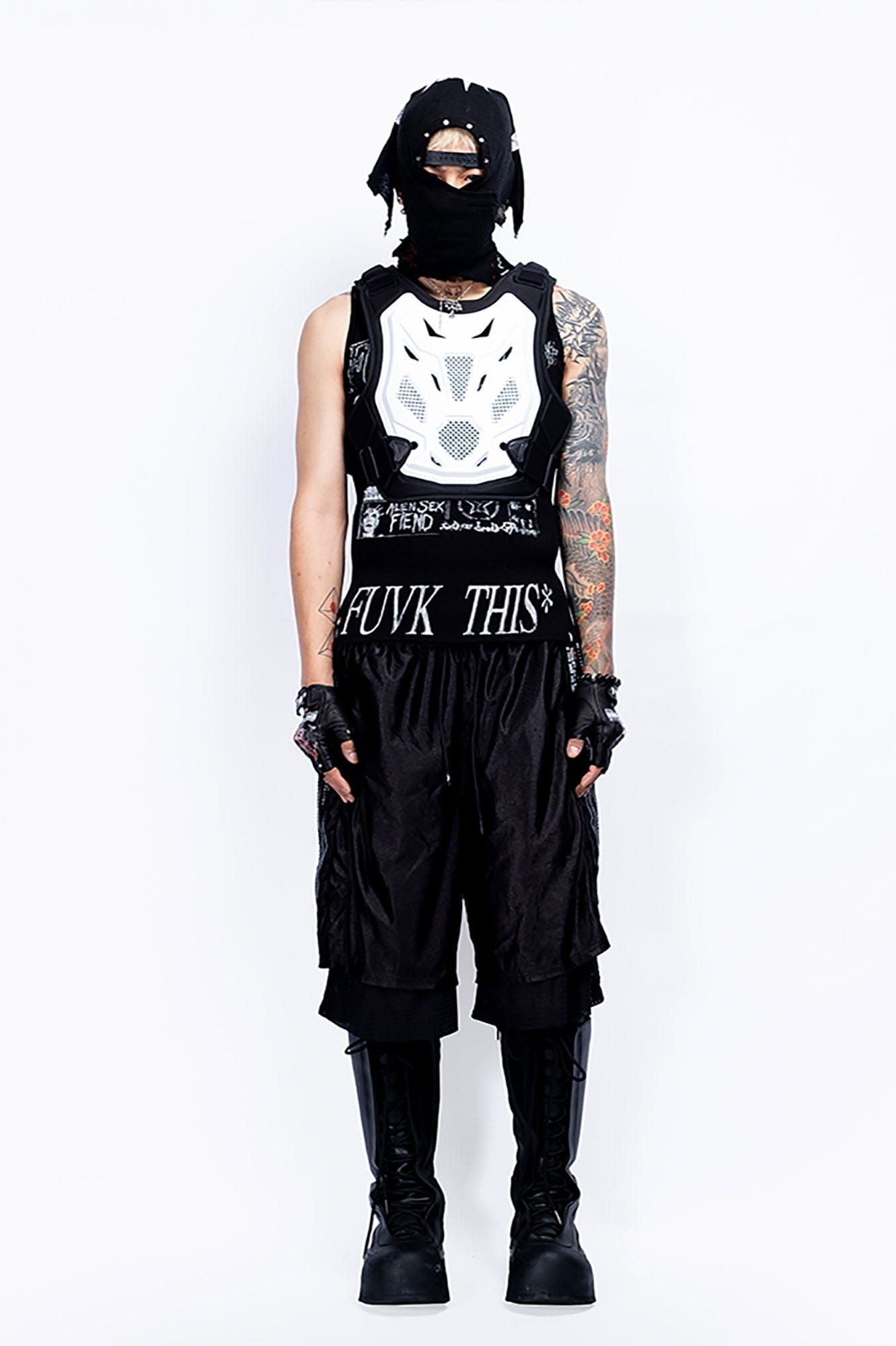 FVVO Layered Mesh Satin Striped Shorts-Shorts-White-S-Free Shipping Leatheretro