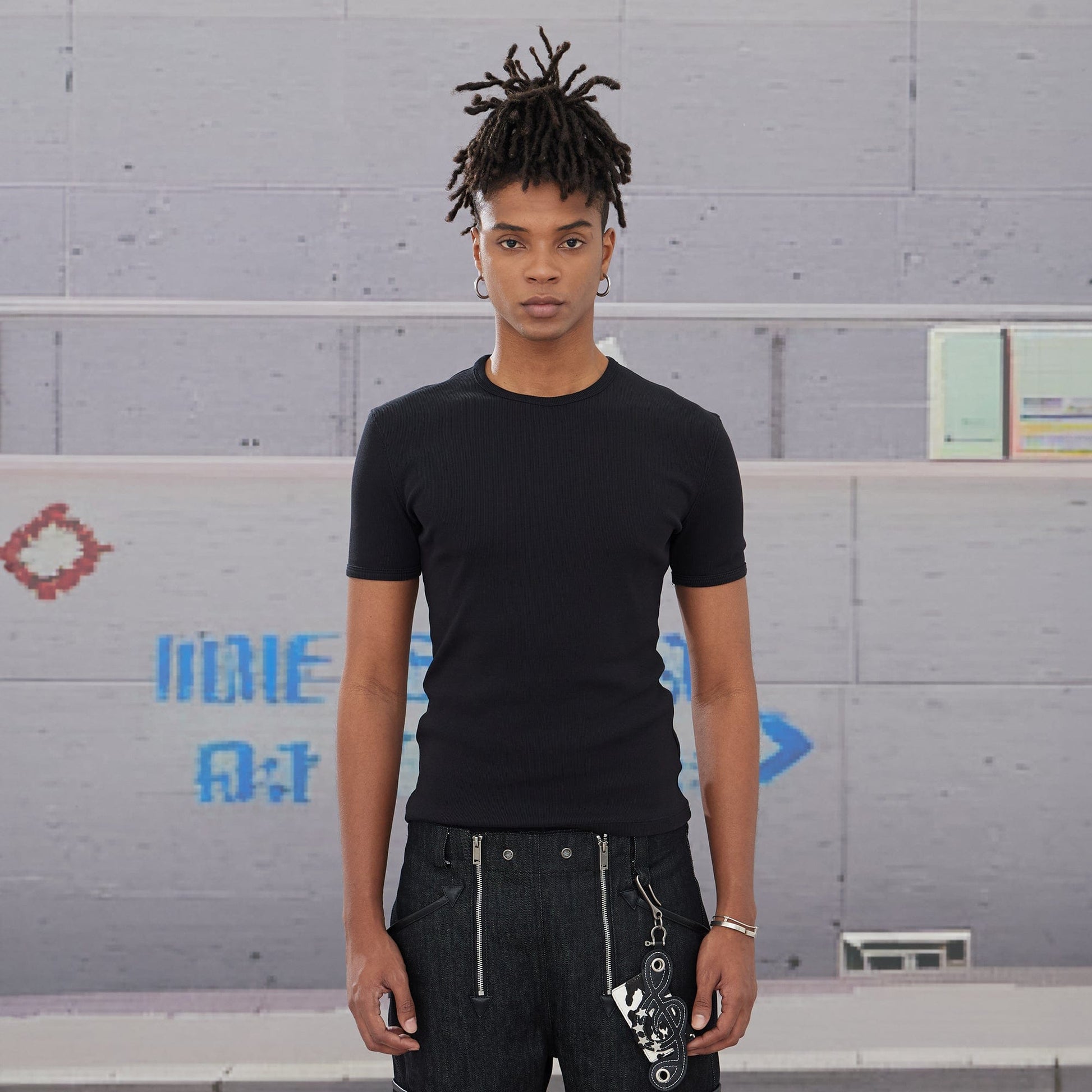 DND4DES Essential Ribbed Slim-Fit T-Shirt-T Shirt-S-Black-Free Shipping Leatheretro