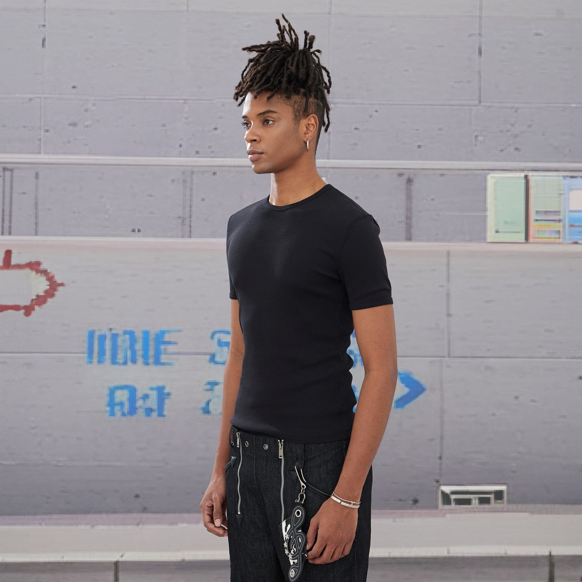 DND4DES Essential Ribbed Slim-Fit T-Shirt-T Shirt-S-Black-Free Shipping Leatheretro