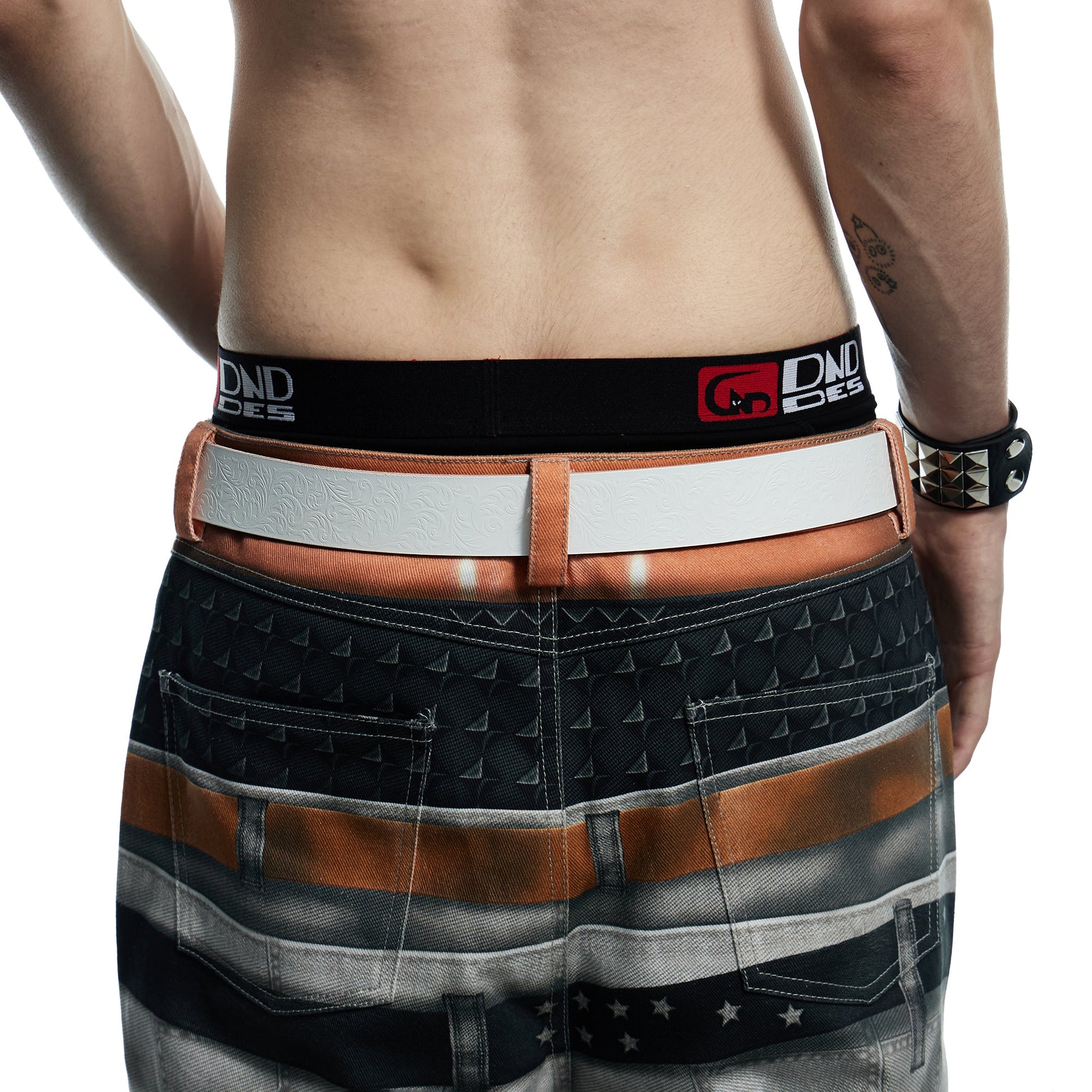 DND4DES Filigree Buckle Cowhide Leather Belt White-Accessories-Regular-Free Shipping Leatheretro