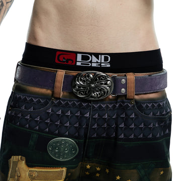 DND4DES Filigree Buckle Cowhide Leather Belt Purple-Accessories-Regular-Free Shipping Leatheretro