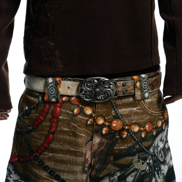 DND4DES Filigree Buckle Horsehair Leather Belt-Accessories-Regular-Free Shipping Leatheretro