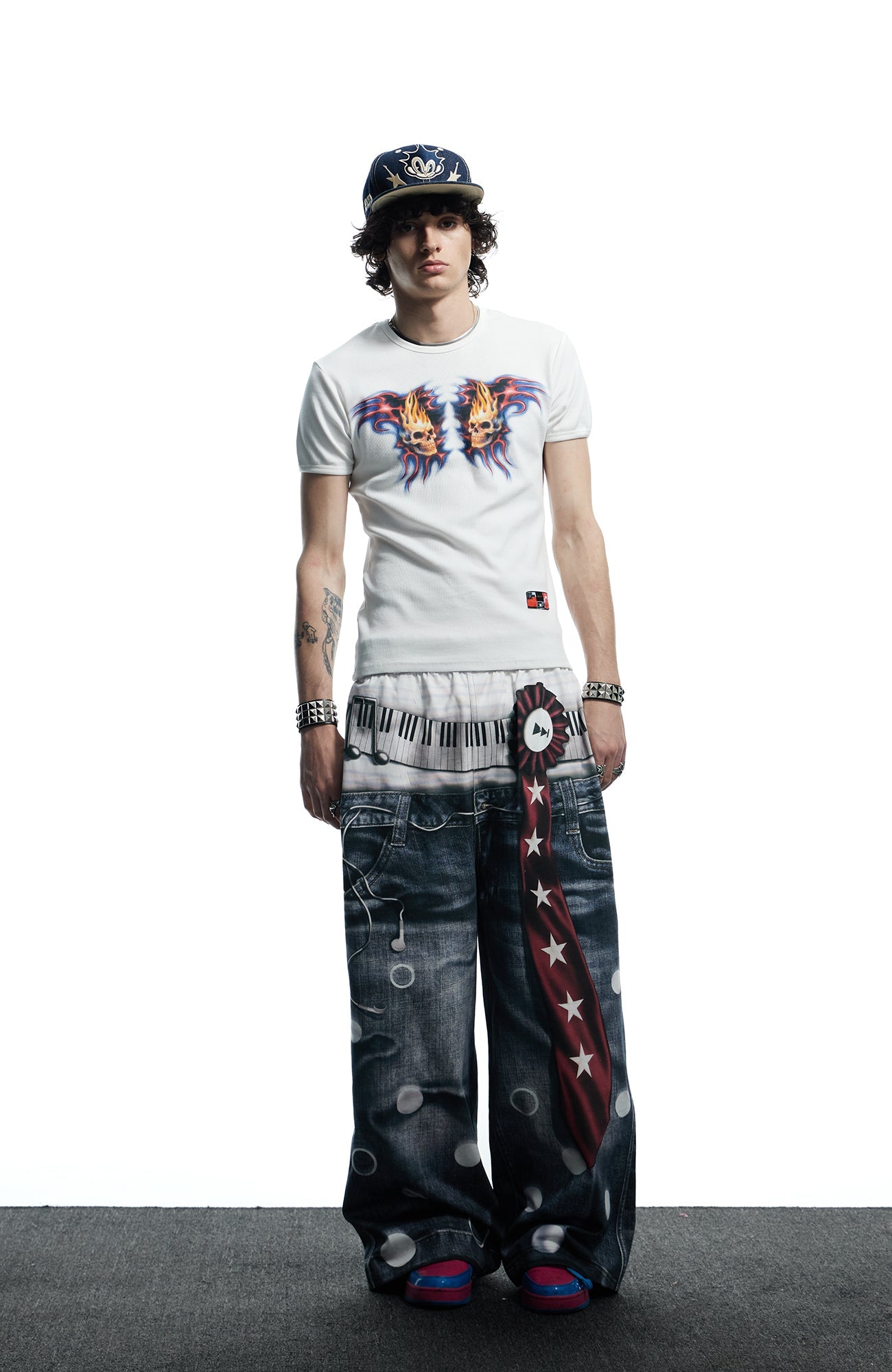 DND4DES Playful Print Baggy Trousers-Pants-S-Free Shipping Leatheretro