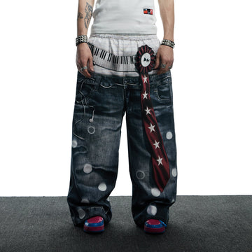 DND4DES Playful Print Baggy Trousers-Pants-S-Free Shipping Leatheretro