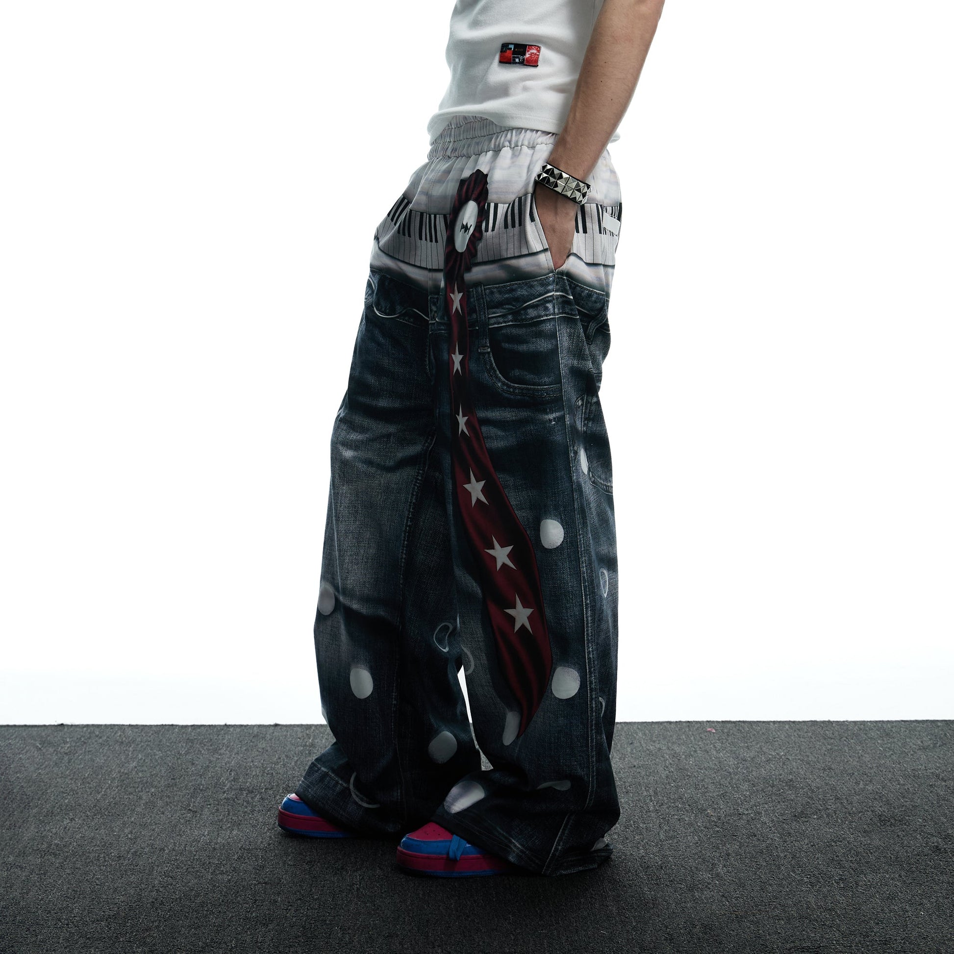 DND4DES Playful Print Baggy Trousers-Pants-S-Free Shipping Leatheretro