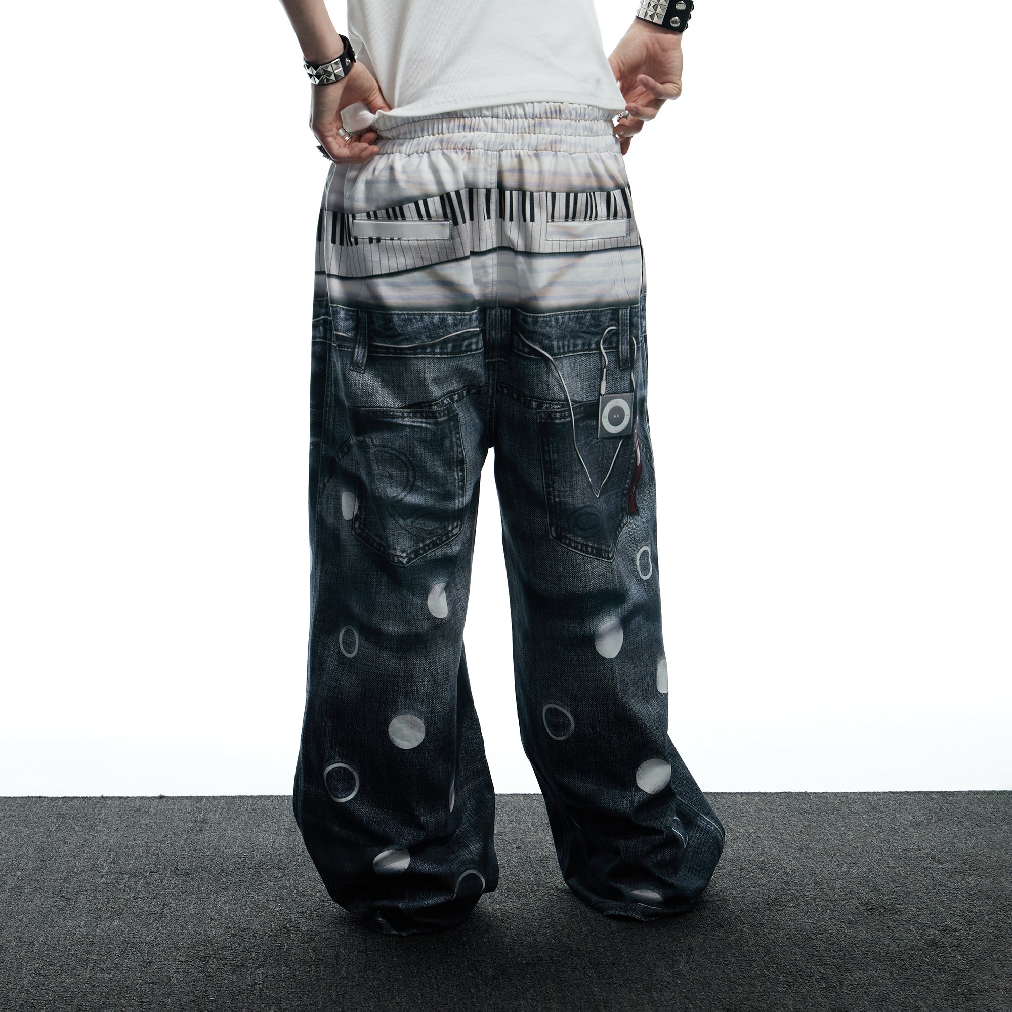 DND4DES Playful Print Baggy Trousers-Pants-S-Free Shipping Leatheretro