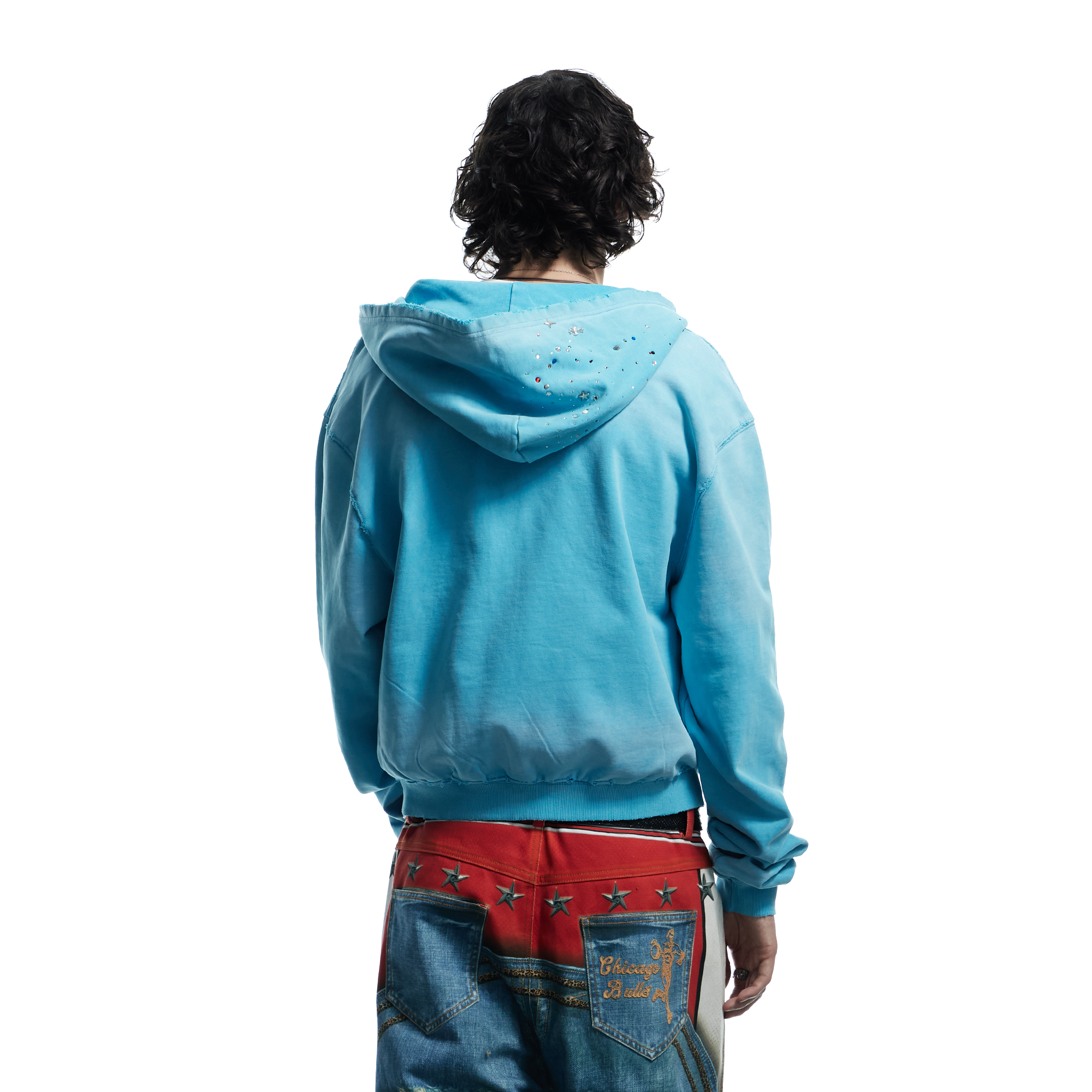 DND4DES Starry Diamond Washed Zip-Up Hoodie-Jacket-S-Pink-Free Shipping Leatheretro