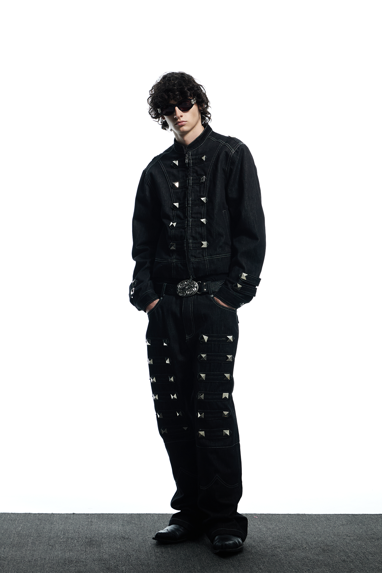 DND4DES Studded Raw Denim Flare Jeans-Jeans-XS-Free Shipping Leatheretro