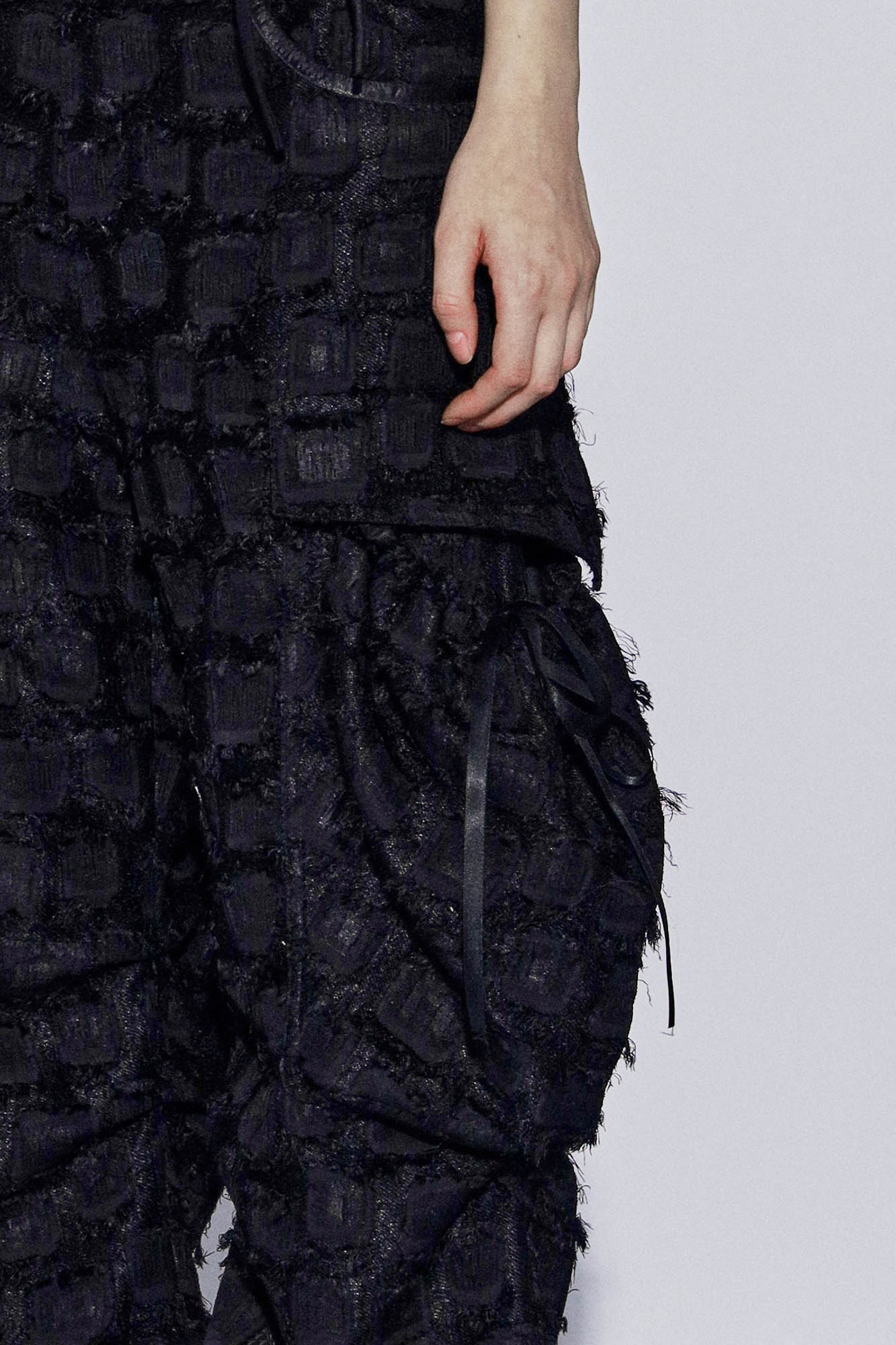 DND4DESxFaychui Fuzzy Grid Multi-Pocket Low-Rise Pants-Pants-S-Free Shipping Leatheretro