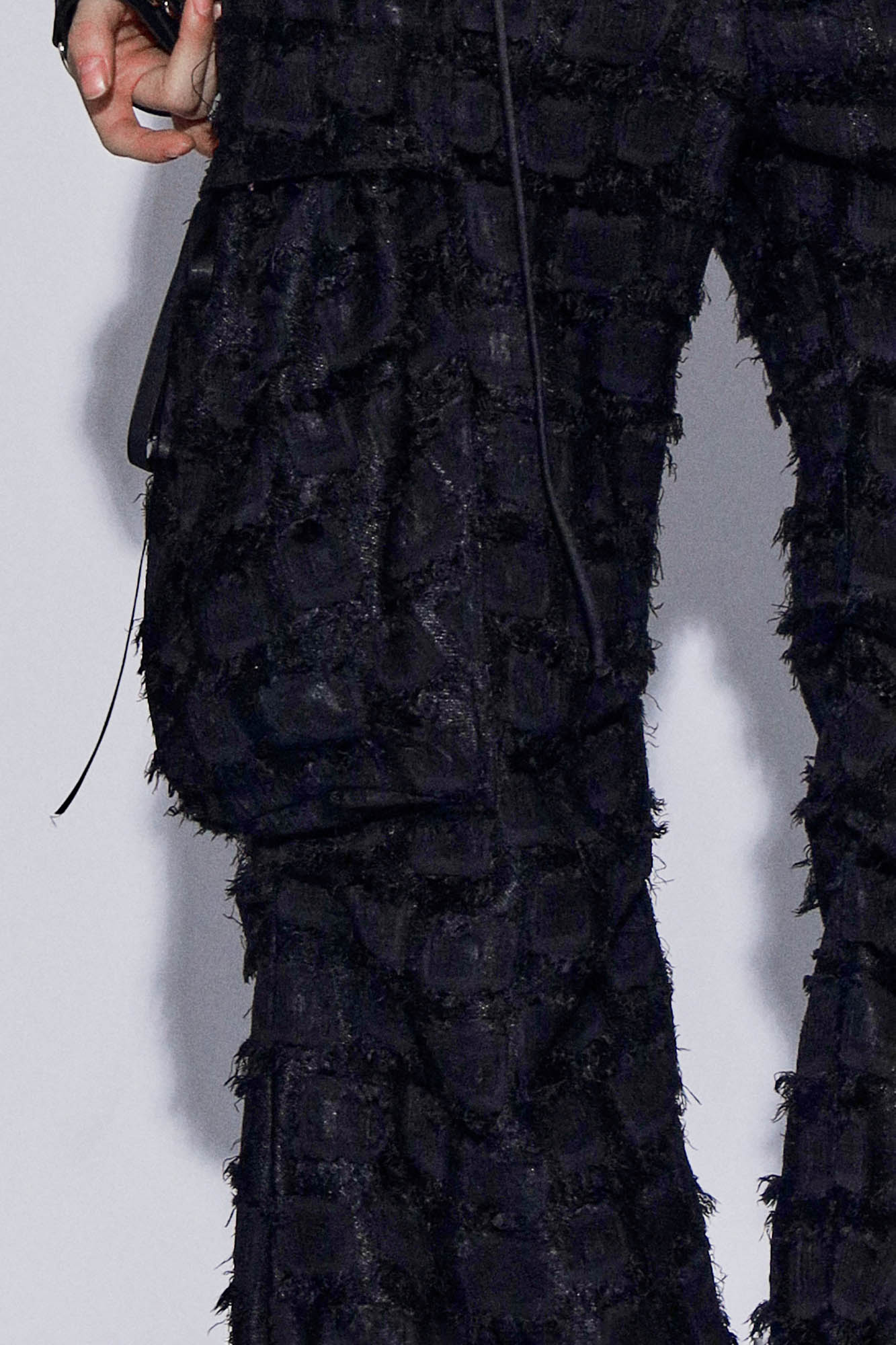 DND4DESxFaychui Fuzzy Grid Multi-Pocket Low-Rise Pants-Pants-S-Free Shipping Leatheretro