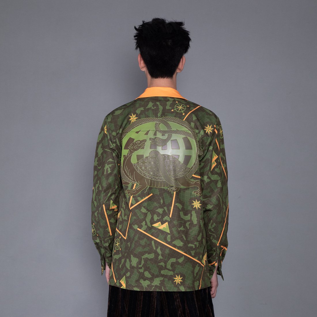 MASH UP ASIA Graphic Contrast Lapel Oversized Blazer-Jacket-M-Free Shipping Leatheretro