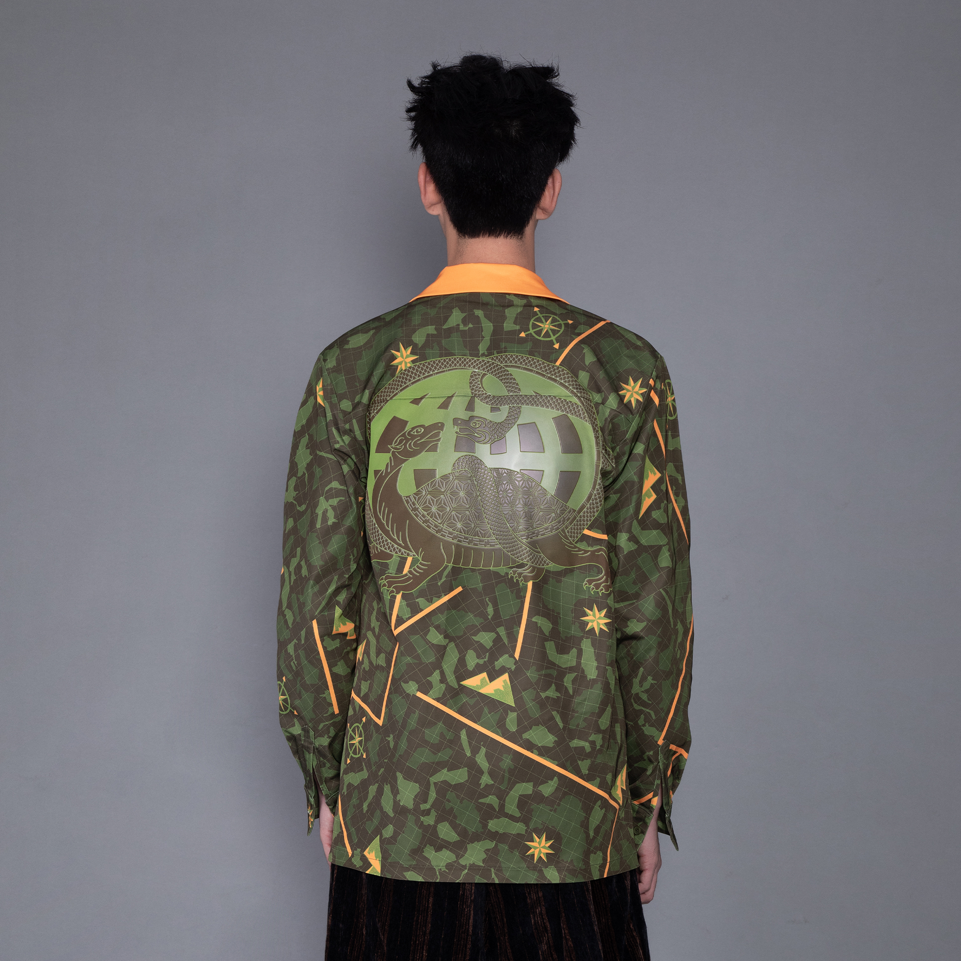 MASH UP ASIA Graphic Contrast Lapel Oversized Blazer-Jacket-M-Free Shipping Leatheretro