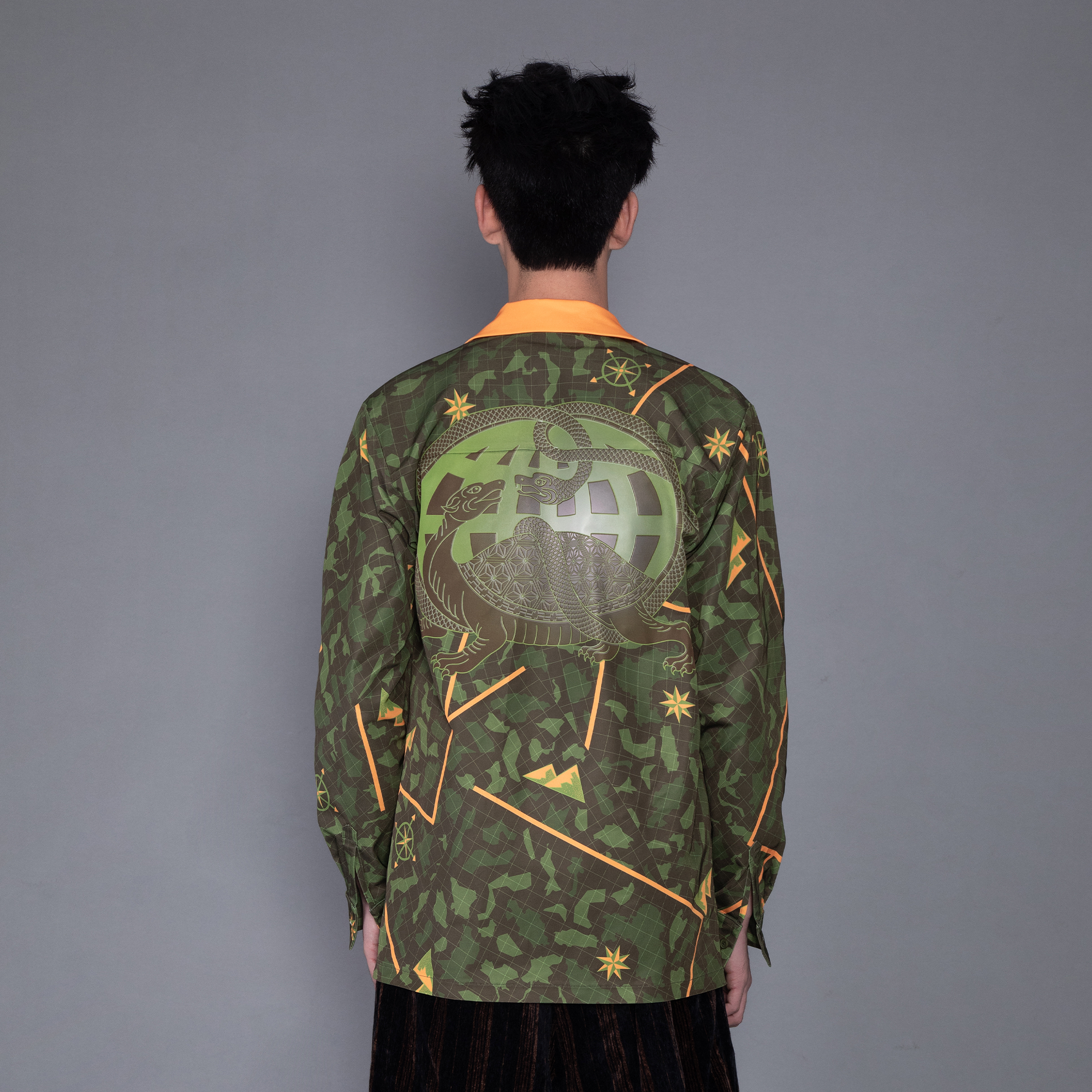 MASH UP ASIA Graphic Contrast Lapel Oversized Blazer-Jacket-M-Free Shipping Leatheretro
