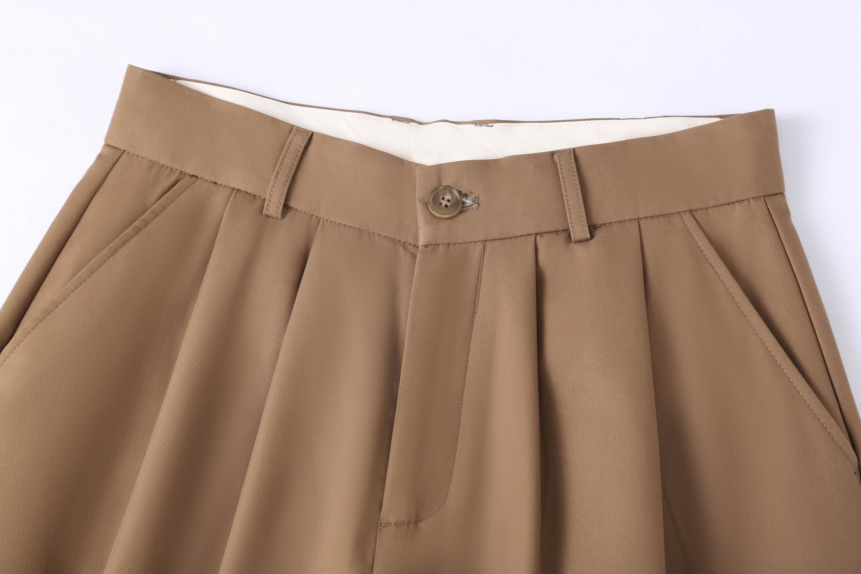 CLP Retro Pleated Wide-Leg Trousers-Pants-S-Free Shipping Leatheretro