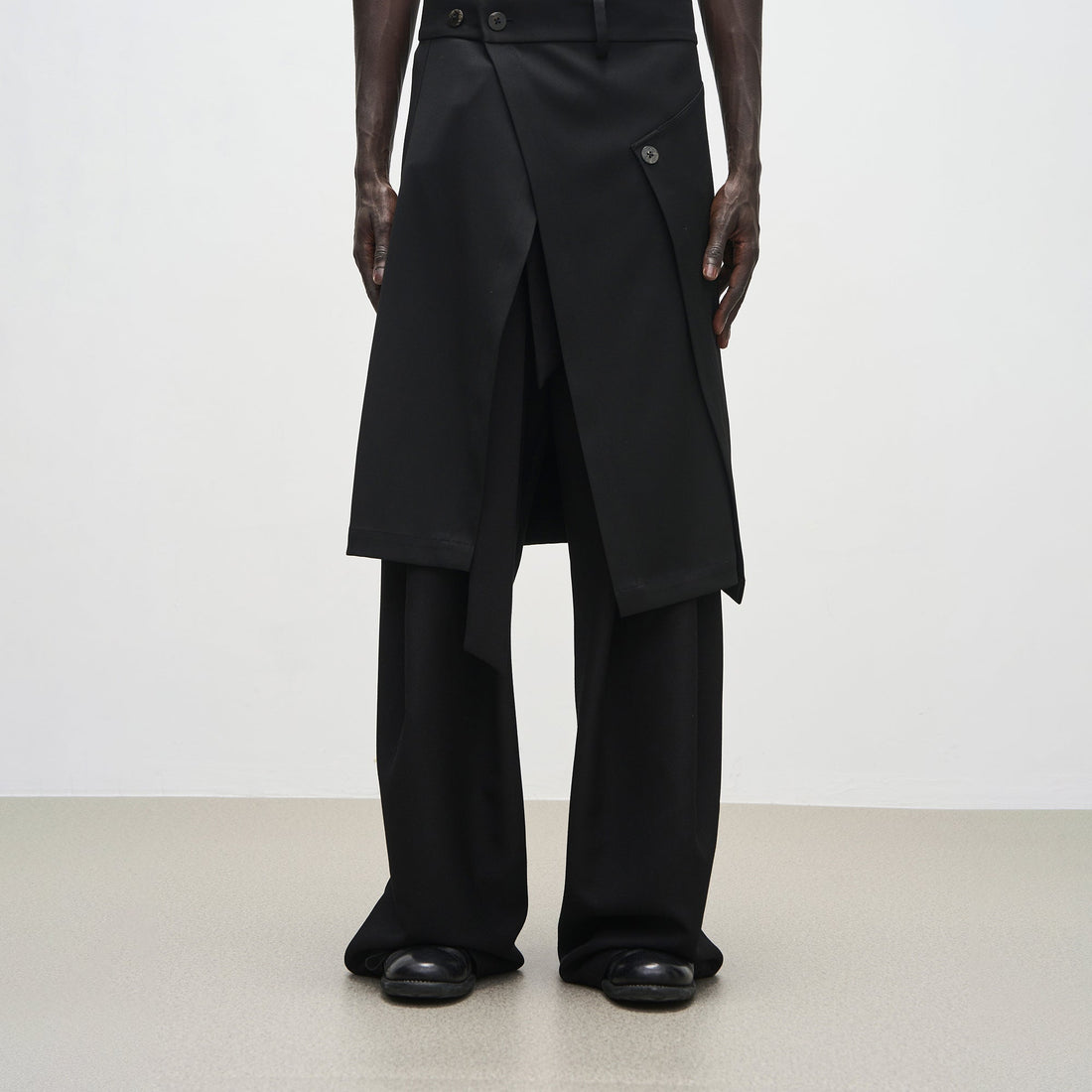 7440 37 1 Side Slit Overlay Skirt-Pants-M-Free Shipping Leatheretro