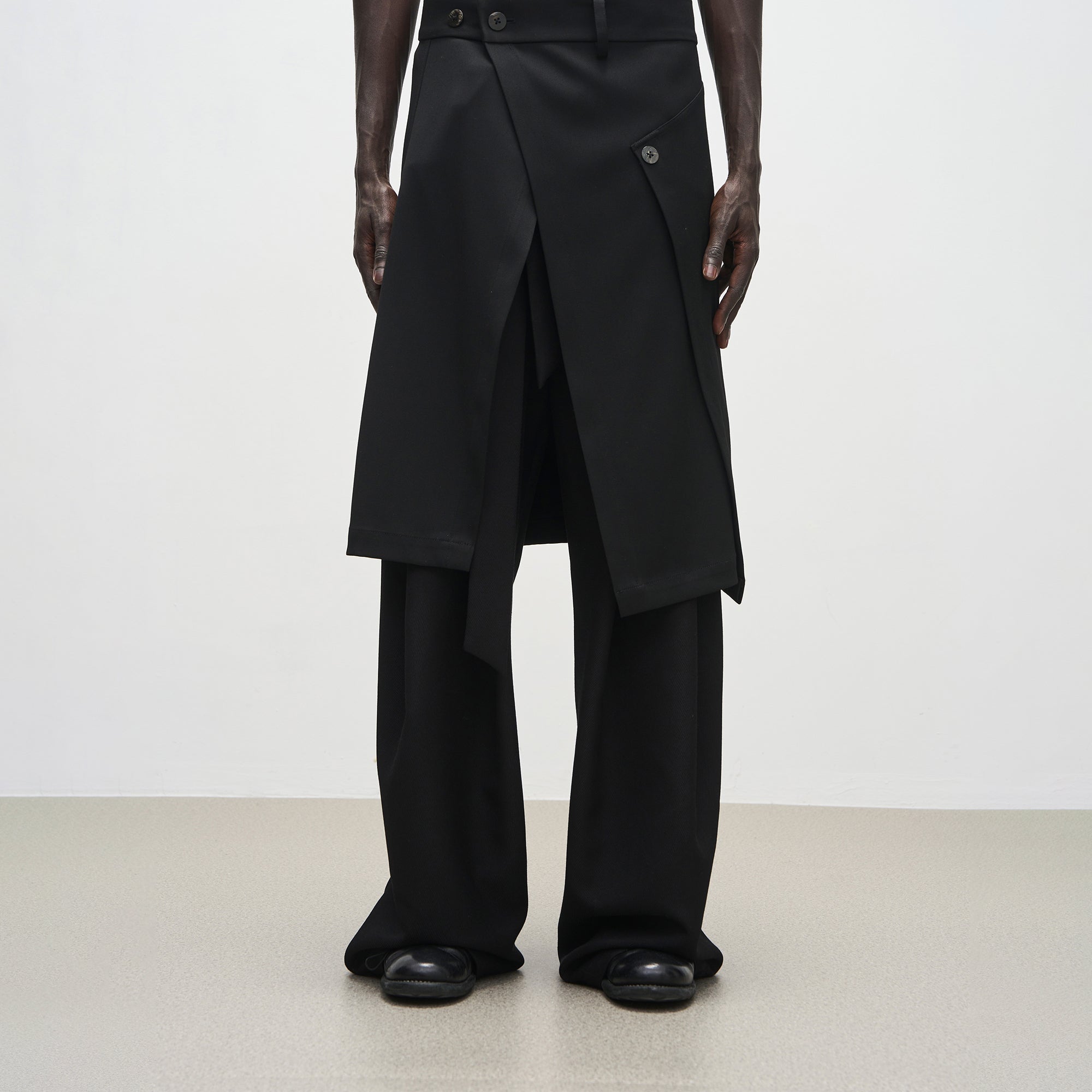 7440 37 1 Side Slit Overlay Skirt-Pants-M-Free Shipping Leatheretro