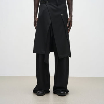 7440 37 1 Side Slit Overlay Skirt-Pants-M-Free Shipping Leatheretro