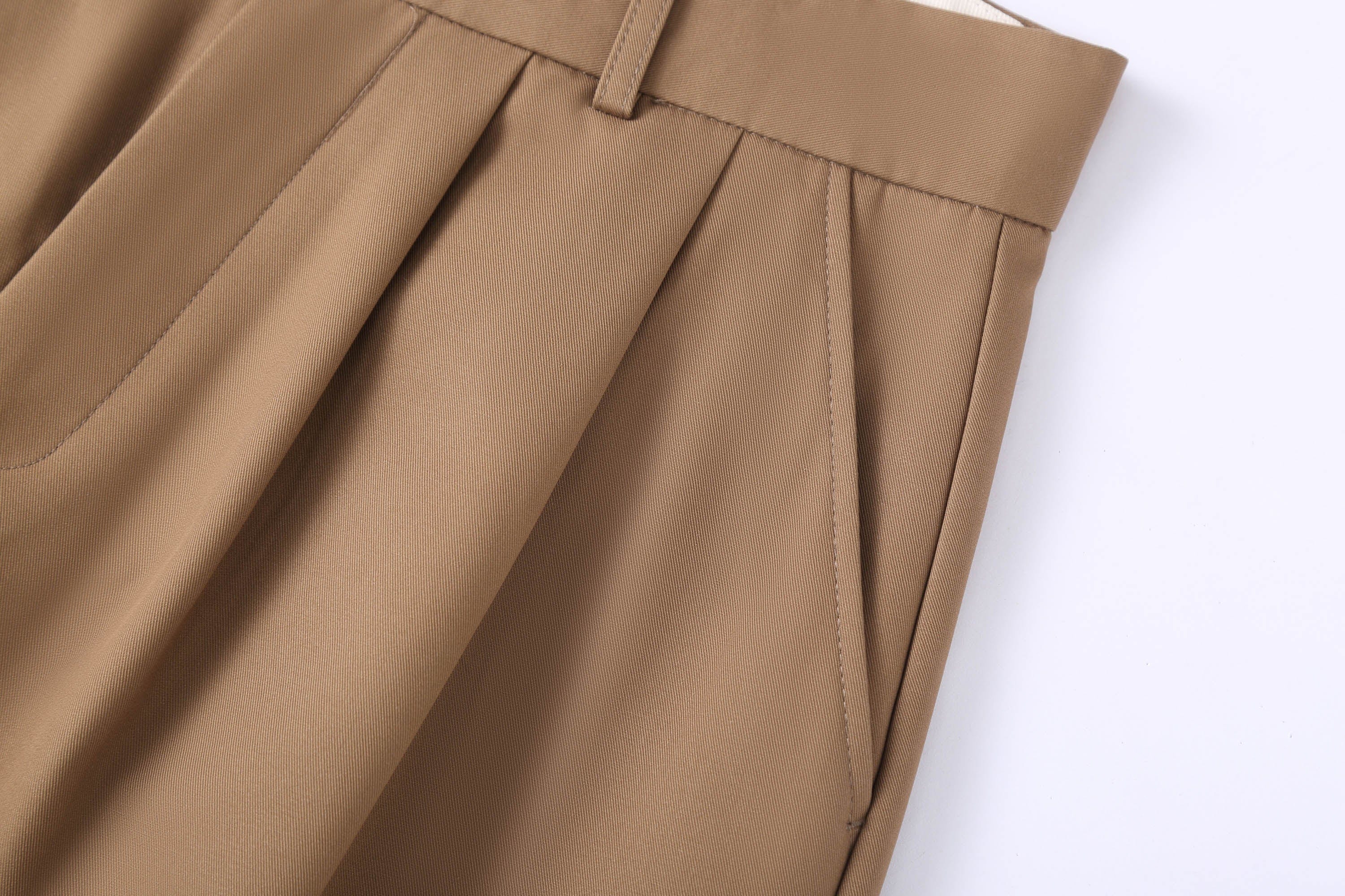 CLP Retro Pleated Wide-Leg Trousers-Pants-S-Free Shipping Leatheretro