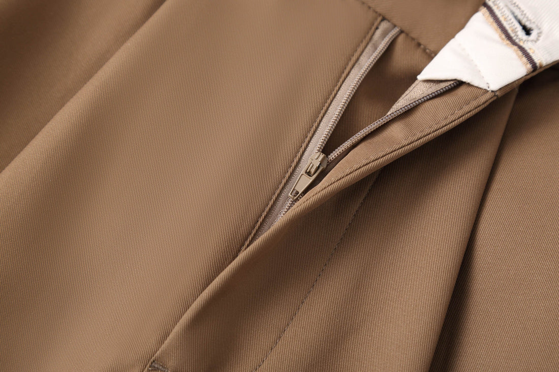 CLP Retro Pleated Wide-Leg Trousers-Pants-S-Free Shipping Leatheretro