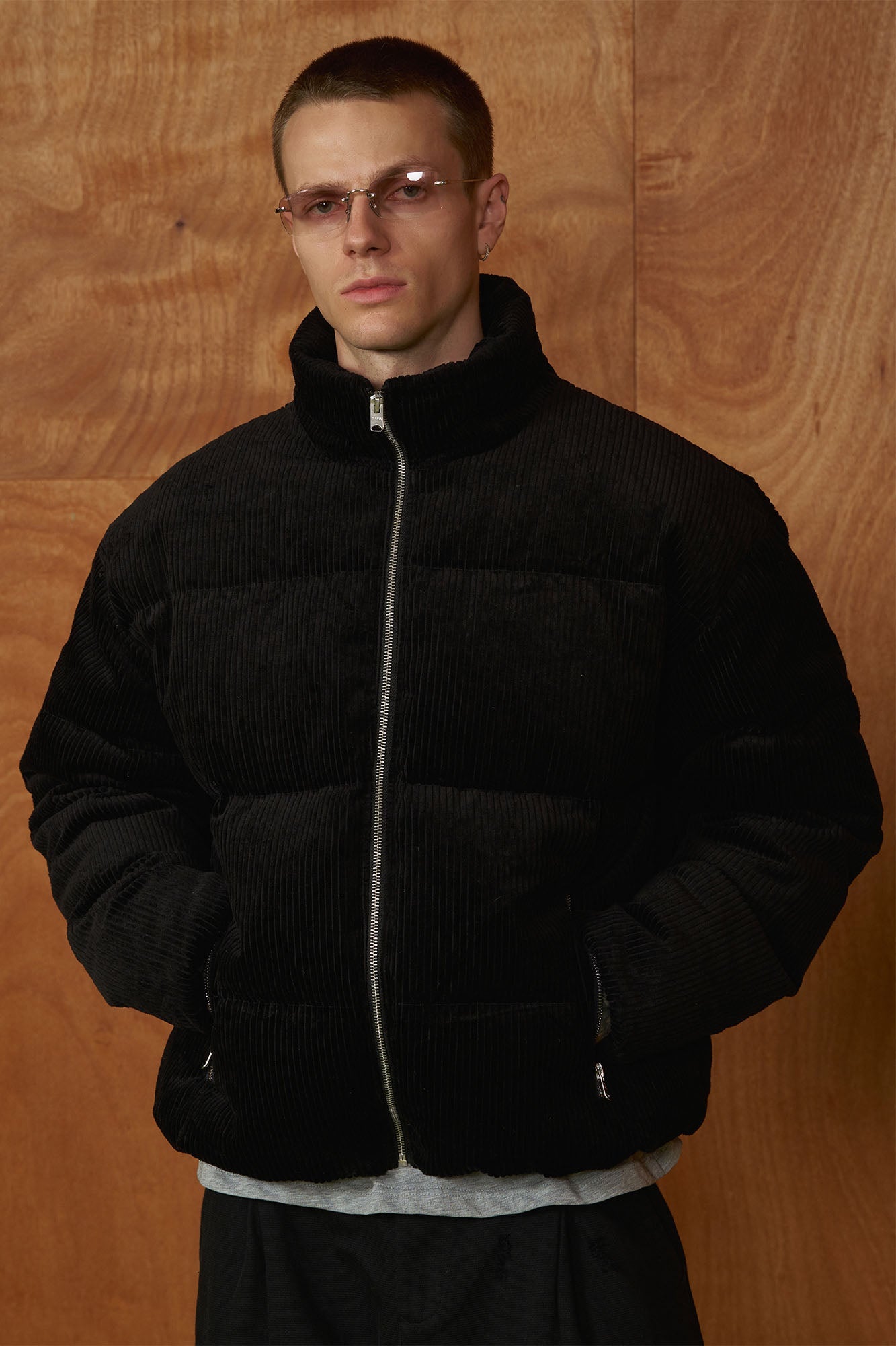 PMW Corduroy Puffer Jacket-Jacket-S-Brown-Free Shipping Leatheretro