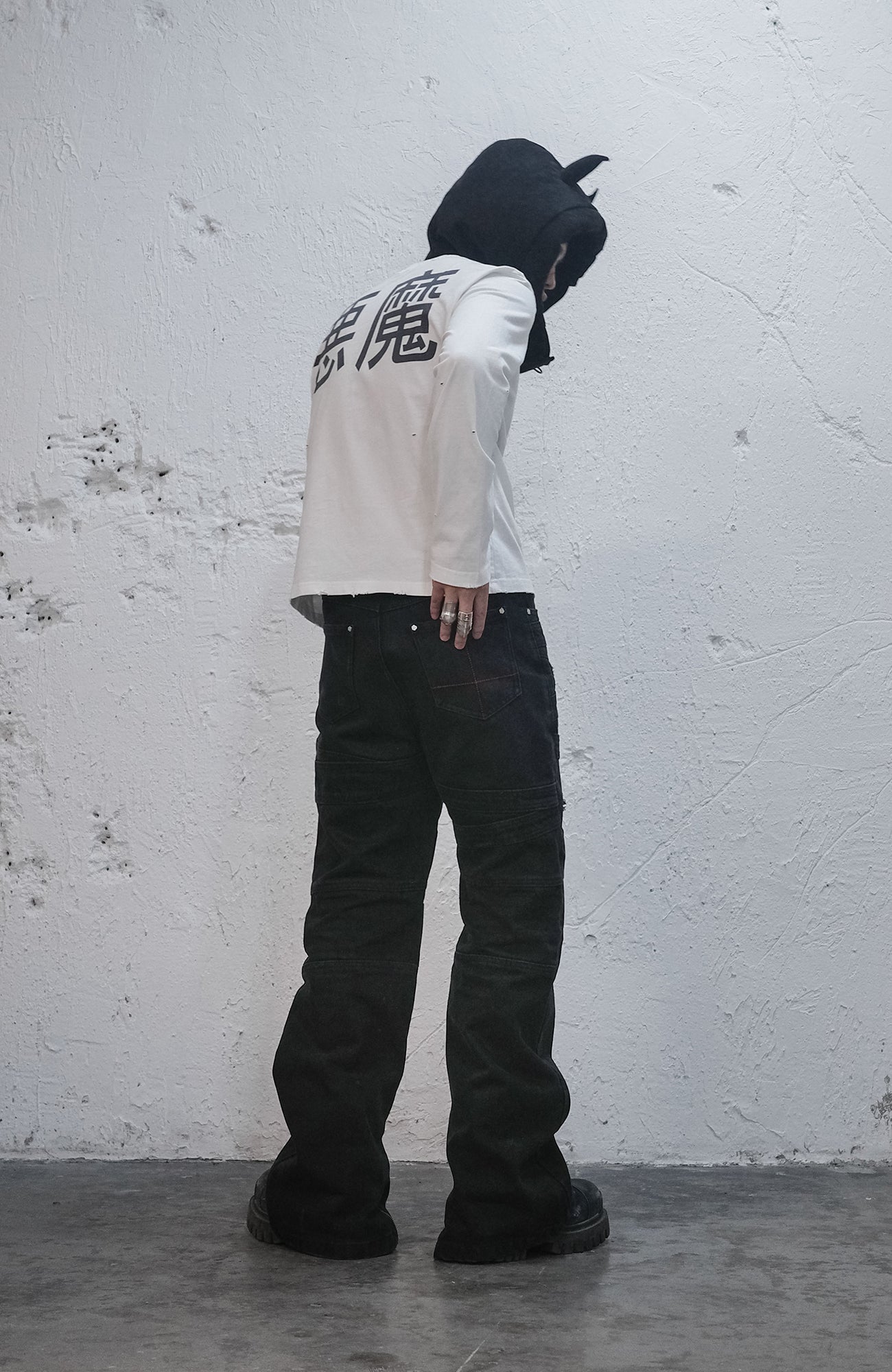 UNDERWATER Demon Slashed Cotton Long Sleeve Tee White-T Shirt-S-Free Shipping Leatheretro