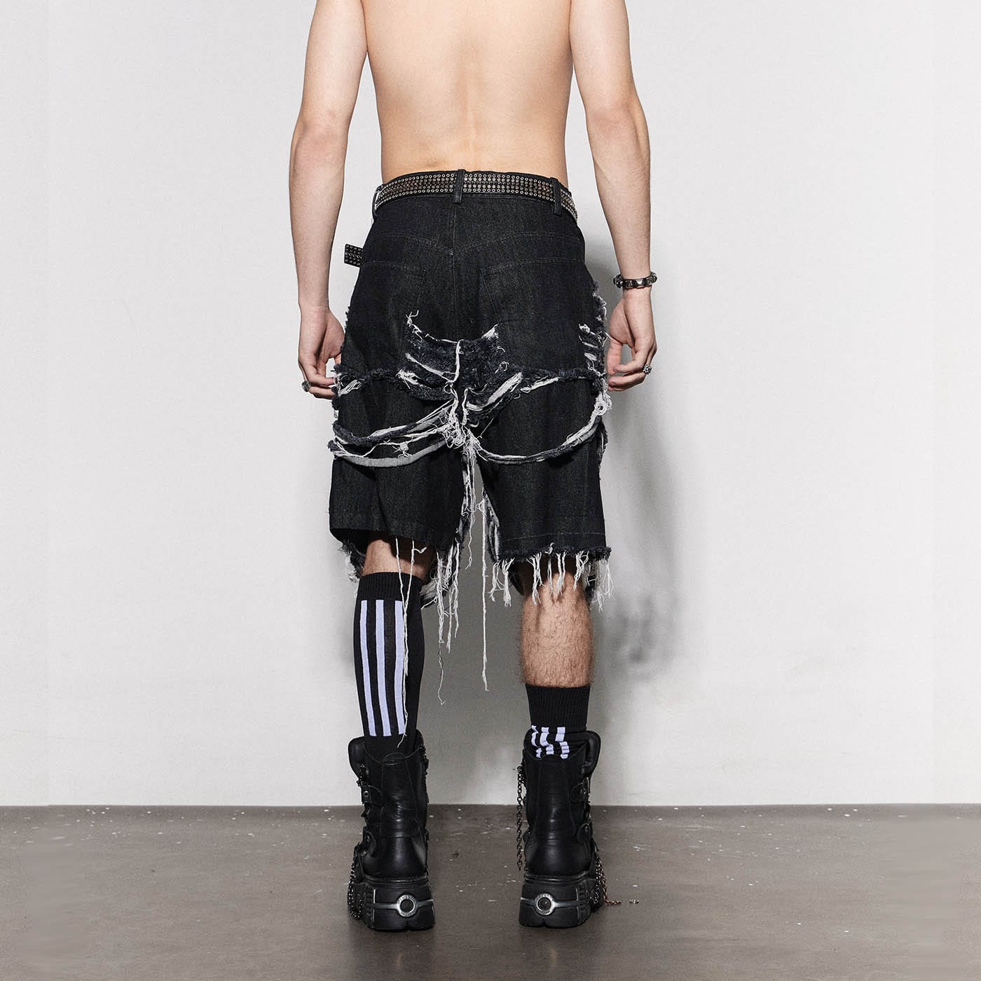 DND4DES Heavily Distressed Denim Shorts-Shorts-S-Free Shipping Leatheretro