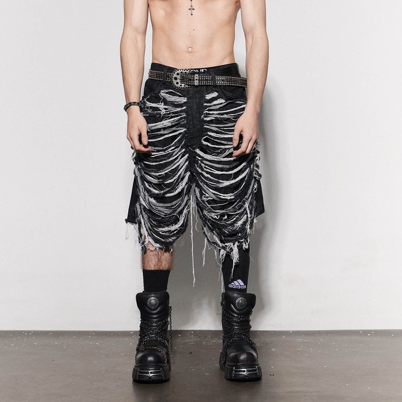 DND4DES Heavily Distressed Denim Shorts-Shorts-S-Free Shipping Leatheretro